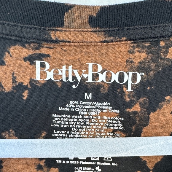 Betty Boop Women’s Tee - Black and Brown NWOT Size M - Picture 2 of 5